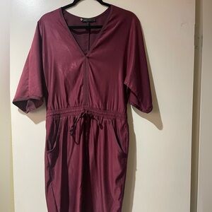 BCBGMaxAzria Deep Red V-Neck Dress